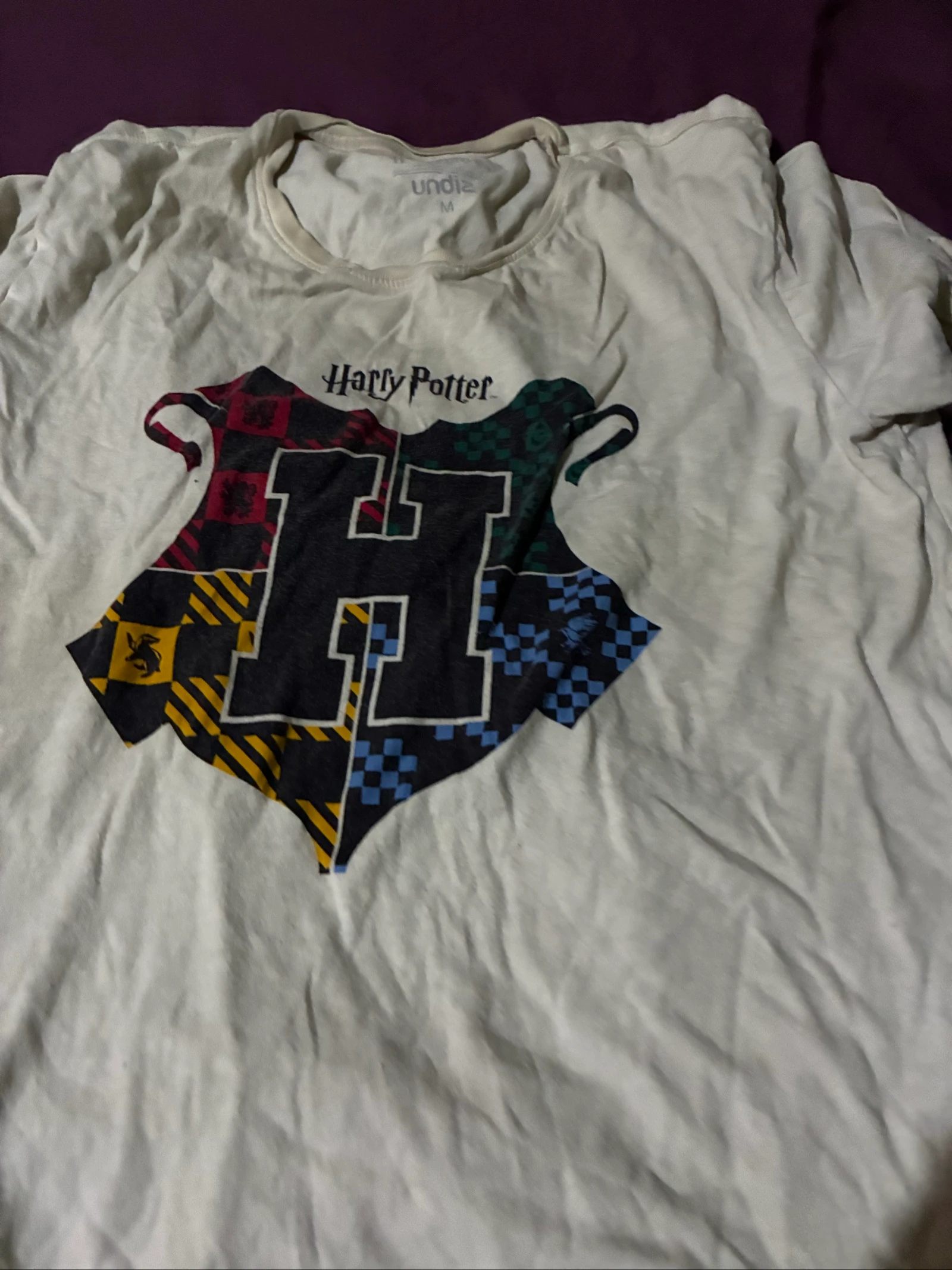 Pyjama Harry Potter Undiz femme – Ensemble blanc et bleu marine – Taille M – photo 6